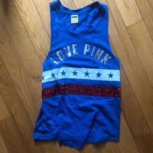 LOVE PINK patriotic muscle tee